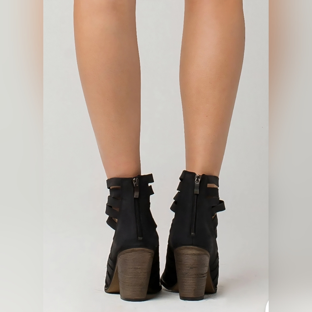 FREE PEOPLE | Strappy Suede Leather Bootie | Boho |Black Ankle Boot | EU 36 US 6 - Picture 11 of 15